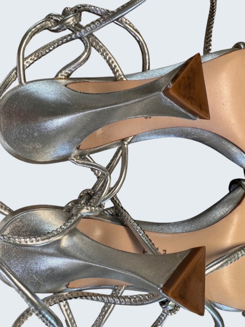 SCHUTZ Latoya Metallic Silver Sandals Size 9B - Picture 3 of 6